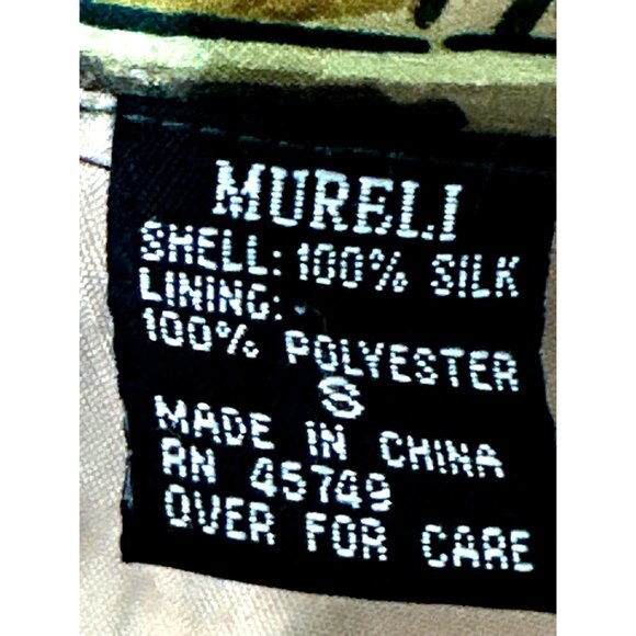 Mureli Small All Silk Wearable Art Vintage Jacket Retro Graphic Print Luxury Chi - Picture 11 of 12